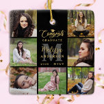 Ornamento De Cerâmica Colagem de Fotos Personalizada 7 pela Graduação Mo<br><div class="desc">Celebre sua formando com nosso elegante e moderno ornamento de graduação em colagem de fotos - a maneira perfeita de comemorar seu dia especial! Esta simples, porém espantosa, guardiã apresenta espaço para sete fotos personalizadas, juntamente com o seu nome e ano escolar para um toque verdadeiramente personalizado. Quer estejamos a...</div>