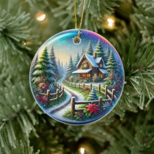 Ornamento De Cerâmica Colagem de Natal