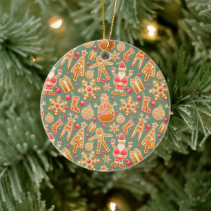 Ornamento De Cerâmica Colagem de Natal