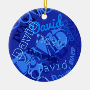 Ornamento De Cerâmica Colagem de Nomes legal