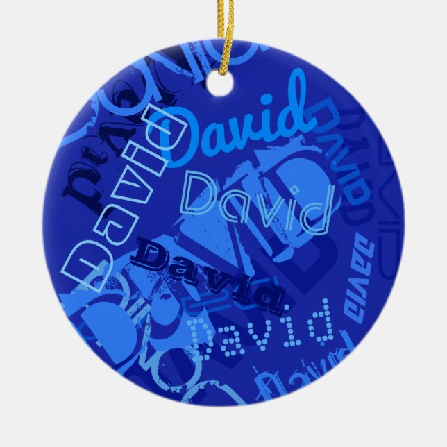 Ornamento De Cerâmica Colagem de Nomes legal (Frente)