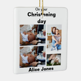 Ornamento De Cerâmica Colagem Fotográfica Personalizada no Batismo 4