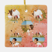 Colagem simples e elegante de fotos em círculo per