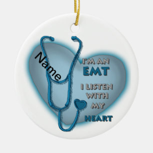 Ornamento De Cerâmica Colar de EMT Coração Azul