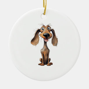 Ornamento De Cerâmica Coleção de Arte de Raças de Cachorro de Desenho An