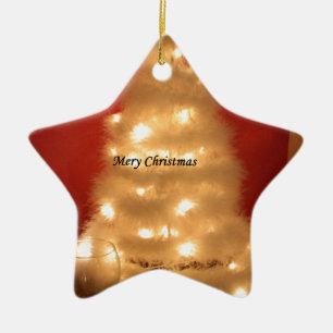 Ornamento De Cerâmica Coleção de Árvores de Natal Branco Desordenado