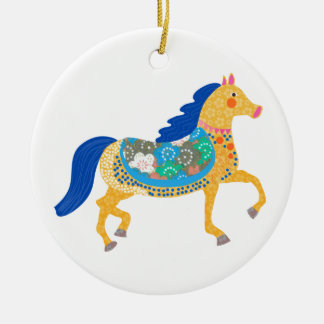 Ornamento De Cerâmica Coleção de cavalos azuis