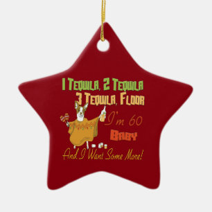 Ornamento De Cerâmica Coleção de Festas de aniversário 60ª Tequila