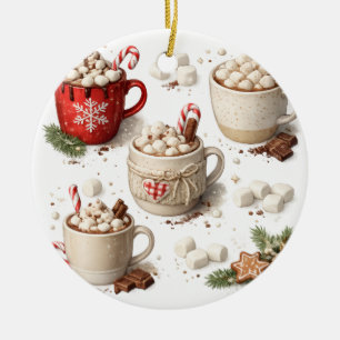 Ornamento De Cerâmica Coleção de Natal de Cacau Quente