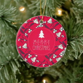 Ornamento De Cerâmica Coleção de Saudações Joyful da Jingle Bells