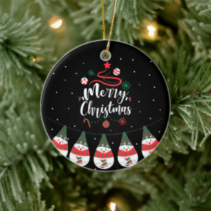 Ornamento De Cerâmica Coleção de Saudações Joyful da Jingle Bells