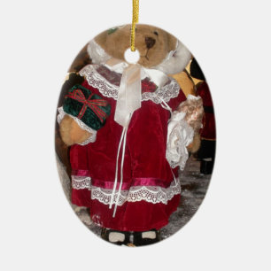 Ornamento De Cerâmica Coleção De Ursos De Pano De Natal.