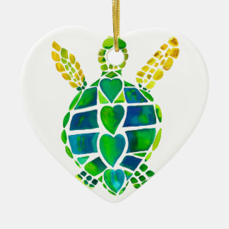 Ornamento De Cerâmica Coleção do amor da tartaruga de mar
