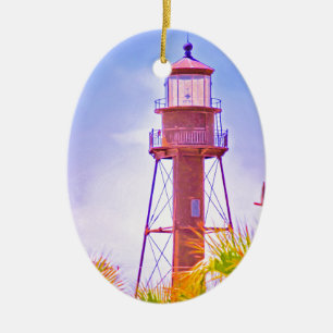 Ornamento De Cerâmica Coleção do farol de Sanibel