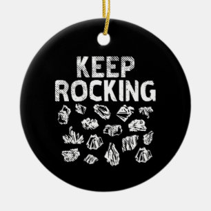 Ornamento De Cerâmica Colecionador de Rochas - Continue Rockando