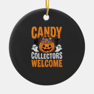 Ornamento De Cerâmica Colecionadores de Doces Bem-vindo Halloween Abóbor