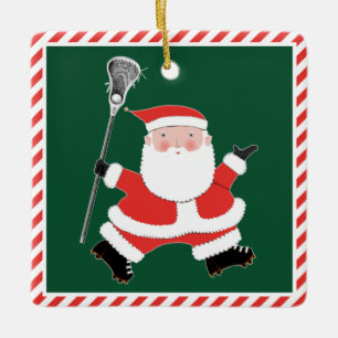 Ornamento De Cerâmica Colecionável de Lacrosse Natal Criativo