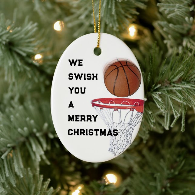 Ornamento De Cerâmica Colecionável de Natal de Basquetebol (Árvore)