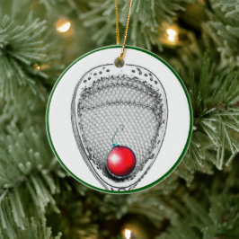 Ornamento De Cerâmica Colecionável de Natal de Goleiro de Lacrosse