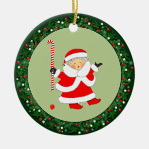 Ornamento De Cerâmica Colecionável de Natal de Hóquei em Campo