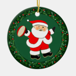 Ornamento De Cerâmica Colecionável de Natal de Rugby