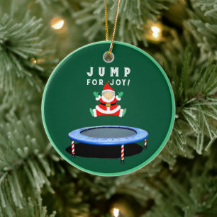 Ornamento De Cerâmica Colecionável de Natal de Trampolim