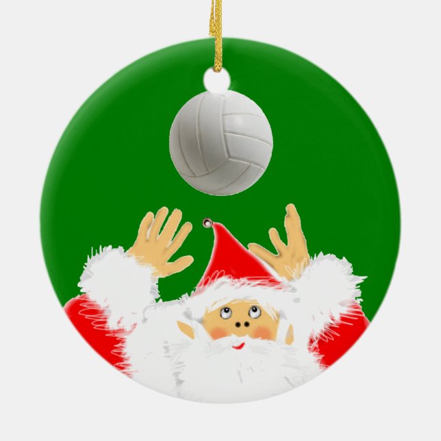 Ornamento De Cerâmica Colecionável de Natal de Volei (Traseira)