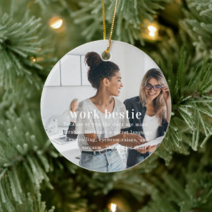 Ornamento De Cerâmica Colega de trabalho   Presente de Natal com Foto Se