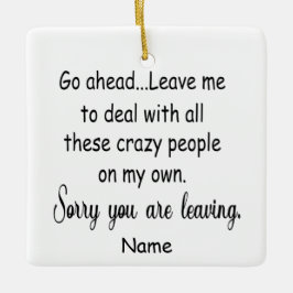 Ornamento De Cerâmica colega saindo para um novo emprego presentes engra