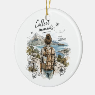 Ornamento De Cerâmica Coletam-se Momentos Não Coisas Citação de Viagem