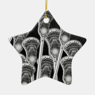 Ornamento De Cerâmica coletável de lacrosse personalizado