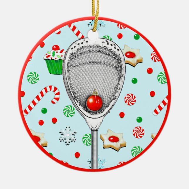 Ornamento De Cerâmica Coletivo Lacrosse Goalie 2025 (Frente)