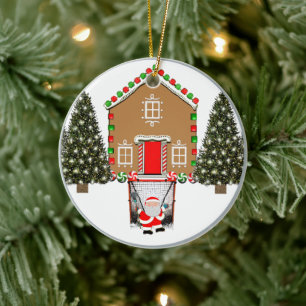 Ornamento De Cerâmica Coletor de Lacrosse Creative