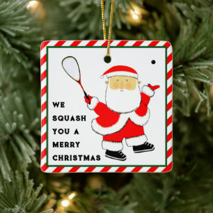 Ornamento De Cerâmica Coletor de Natal do Squash Player