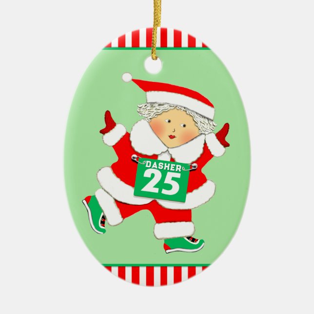 Ornamento De Cerâmica Coletor de Runner Personalizado (Frente)