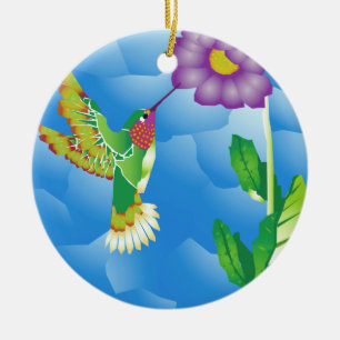 Ornamento De Cerâmica Colibri: Estilizado