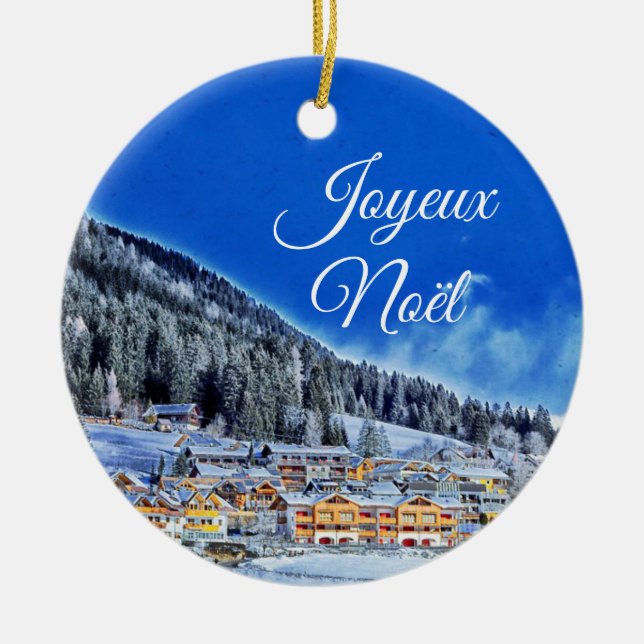 Ornamento De Cerâmica Colle-Di-Fuori, França Joyeux Noël Natal (Frente)