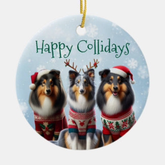 Ornamento De Cerâmica Collie Christmas Ornaments
