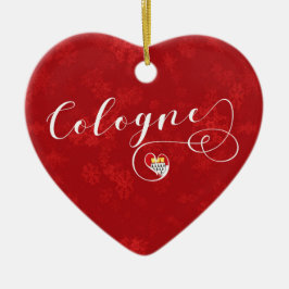 Ornamento De Cerâmica Cologne Heart, Christmas Tree Ornament, Alemanha