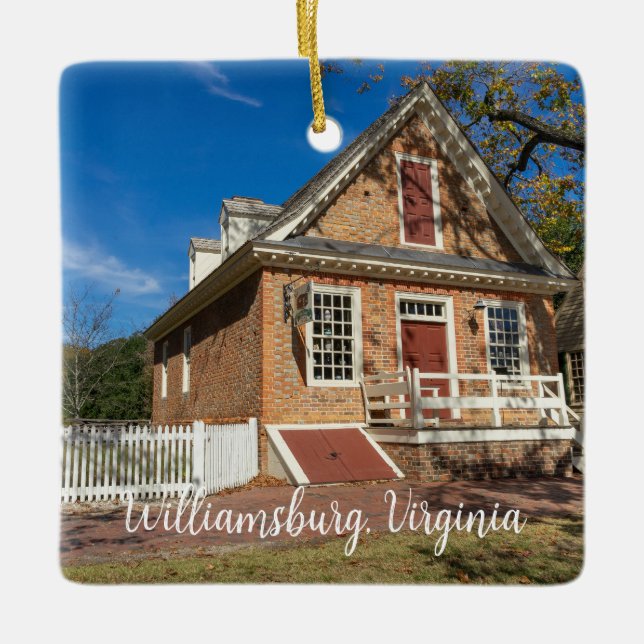 Ornamento De Cerâmica Colonial Williamsburg Virginia (Frente)