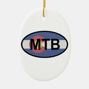 Ornamento De Cerâmica Colorado Flag Mountain Bike