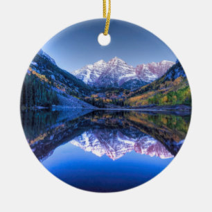 Ornamento De Cerâmica Colorado Maroon Bells em Queda