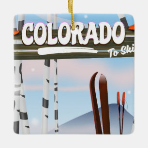 Ornamento De Cerâmica Colorado Para Esquiar!