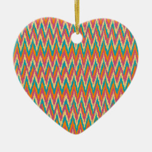 Ornamento De Cerâmica Colores de Especiarias de Design do iKat Zigzag