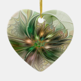 Ornamento De Cerâmica Colorful Fantasy Modern Abstract Fractal Flower