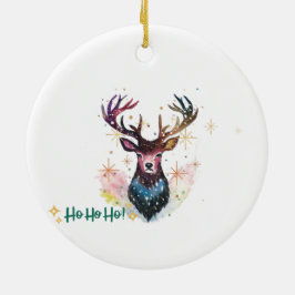 Ornamento De Cerâmica Colorful Stag - Ho Ho Ho