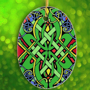 Ornamento De Cerâmica Colorida Irish Celtic Knot