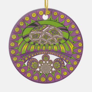 Ornamento De Cerâmica Colorida Pó Amarelo, renda decorativa, padrão étni
