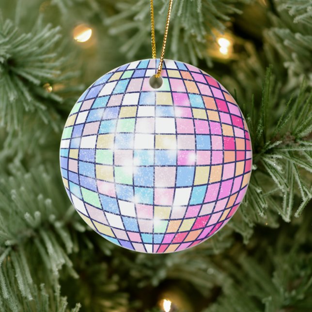 Ornamento De Cerâmica Colorir Ball Disco (Árvore)