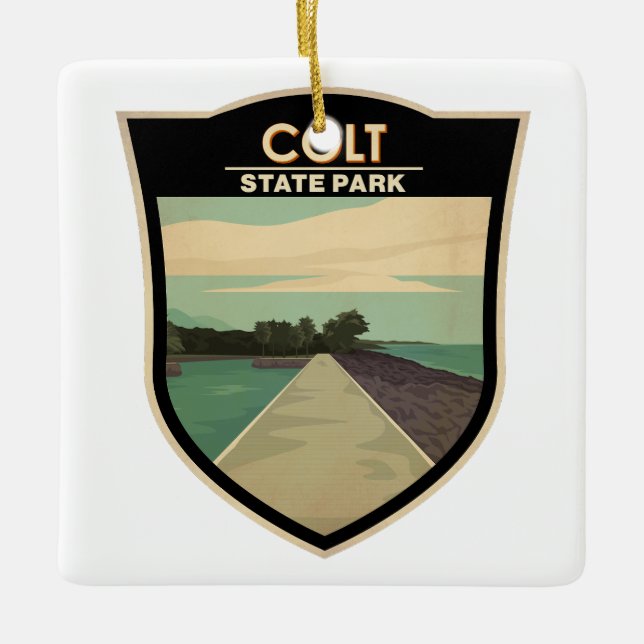 Ornamento De Cerâmica Colt State Park Rhode Island Vintage (Frente)